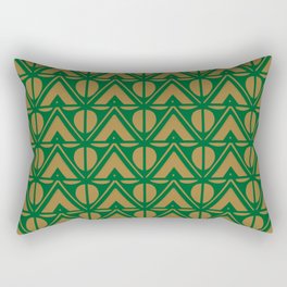 Green Sun & Mountains Abstract Retro Rectangular Pillow