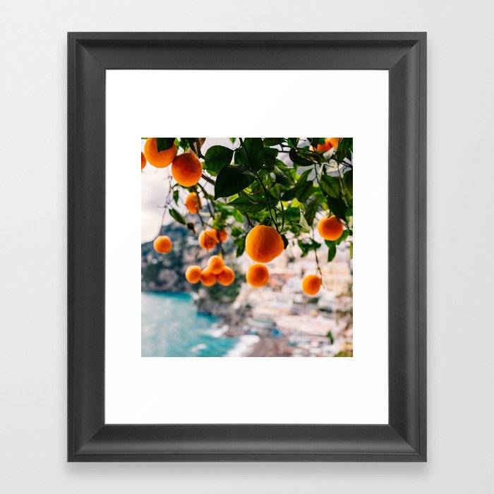 Amalfi Coast Oranges Framed Art Print