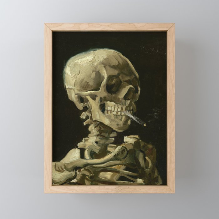 Head of a Skeleton with a Burning Cigarette, Vincent van Gogh Framed Mini Art Print