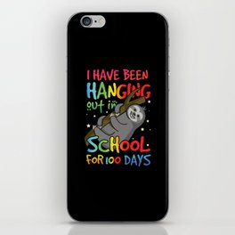 Days Of School 100th Day 100 Hanging Kawaii Sloth iPhone Skin