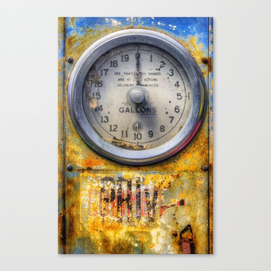 Old Petrol Pump Gauge Canvas Print