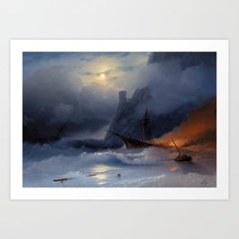 Tempest, 1855 by Ivan Aivazovsky Art Print