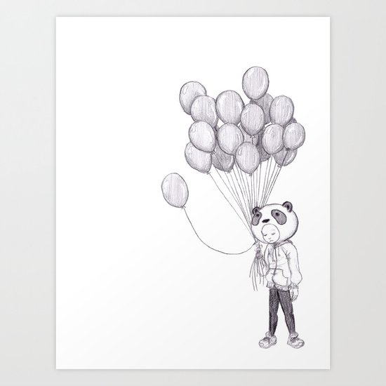 Sad Panda Art Print