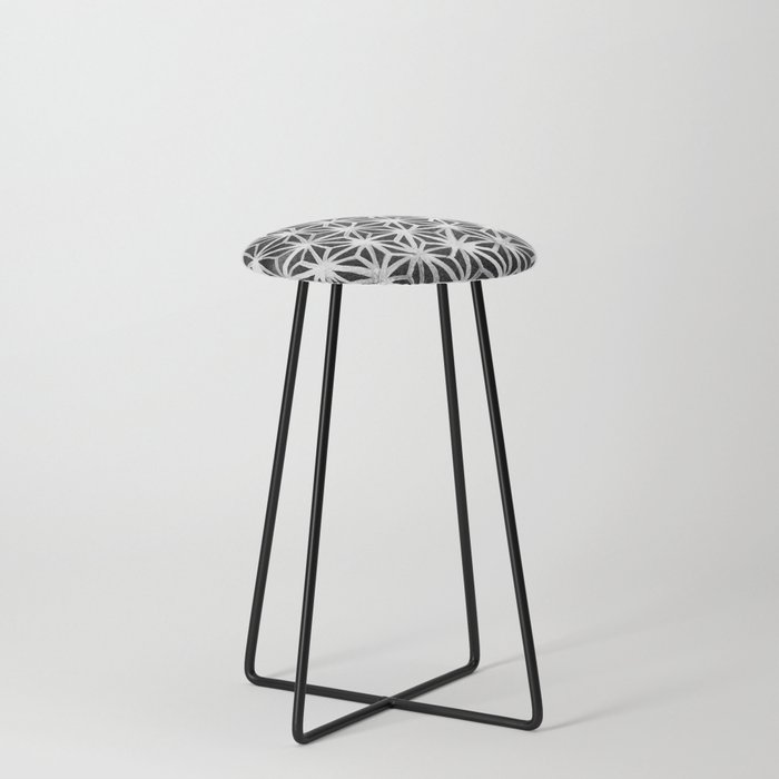Diamond Star in black and white Counter Stool