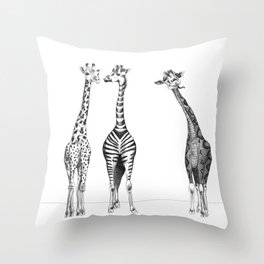 Funny Giraffes Throw Pillow