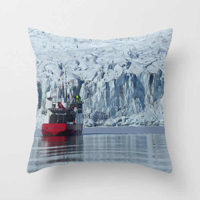 Sailing around Svalbard Throw Pillow
