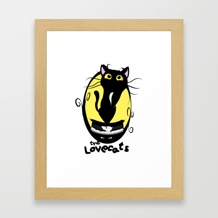 The Lovecats Illustration The Cure Song Framed Art Print By