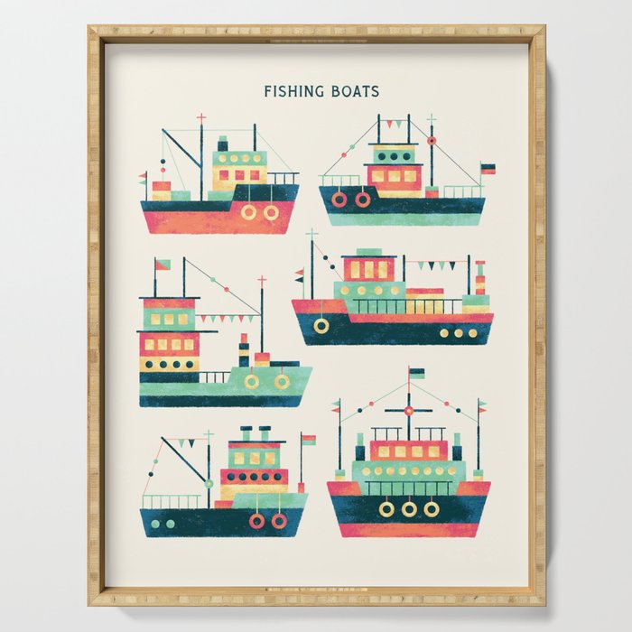 FISHING BOATS Serving Tray