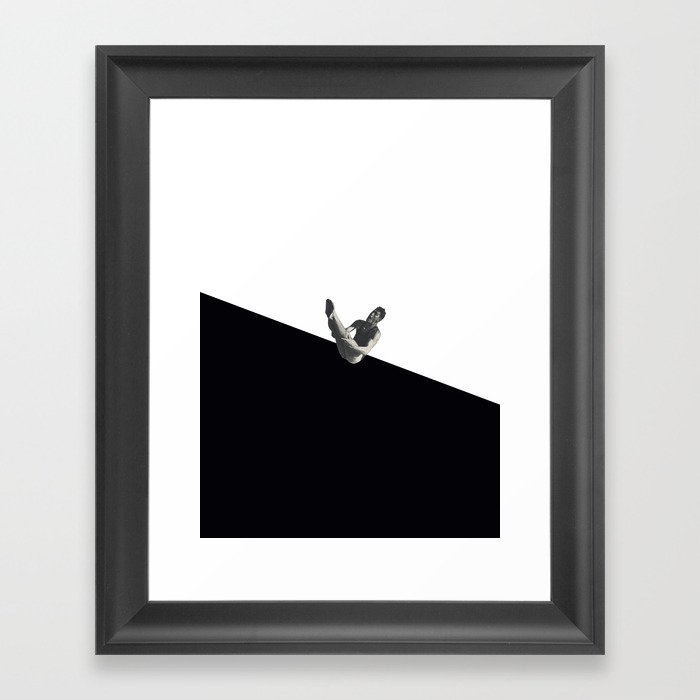 Diver (black) Framed Art Print