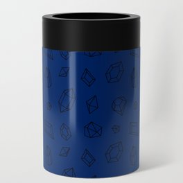Blue and Black Gems Pattern Can Cooler