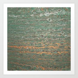 fluid coppered teal Art Print