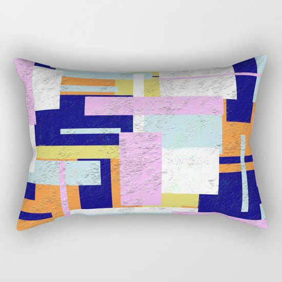 Pale Geometry - Abstract, textured, artwork Rectangular Pillow