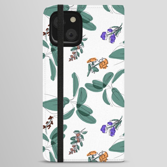 Floral Pattern iPhone Wallet Case