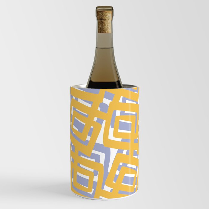 Periwinkle and Gold Mod Art Wine Chiller