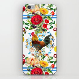 Rooster,farm,birds ,citrus,lemons,folklore pattern  iPhone Skin