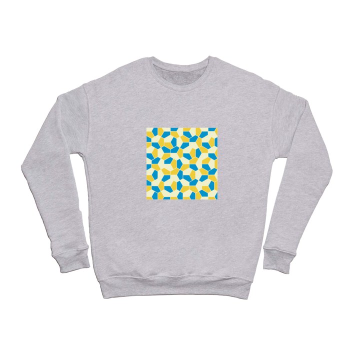 Summer honeycomb pattern in yellow and blue Crewneck Sweatshirt