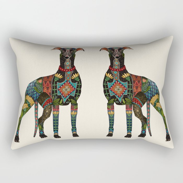 greyhound ivory Rectangular Pillow