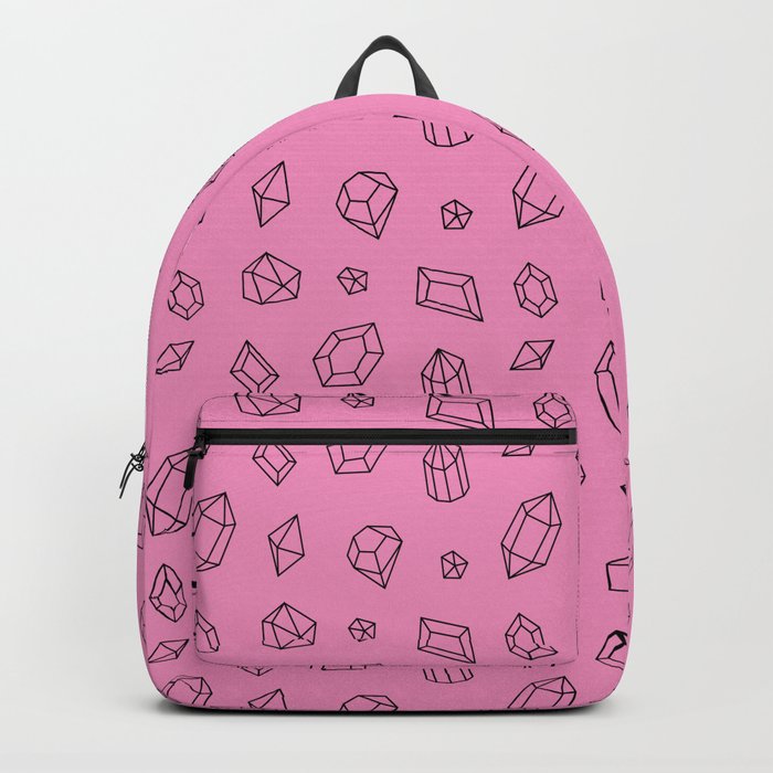 Pink and Black Gems Pattern Backpack