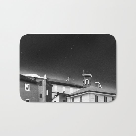 Castles at Night (B&W) Bath Mat