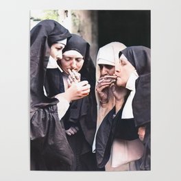 Nuns Smoking (New High Resolution In Color) Poster