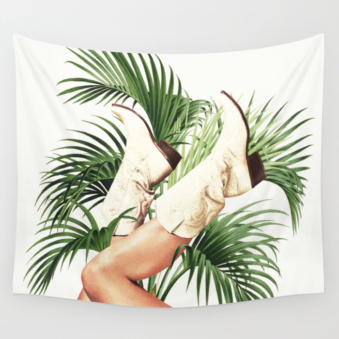 These Boots - Palm Leaves Wall Tapestry