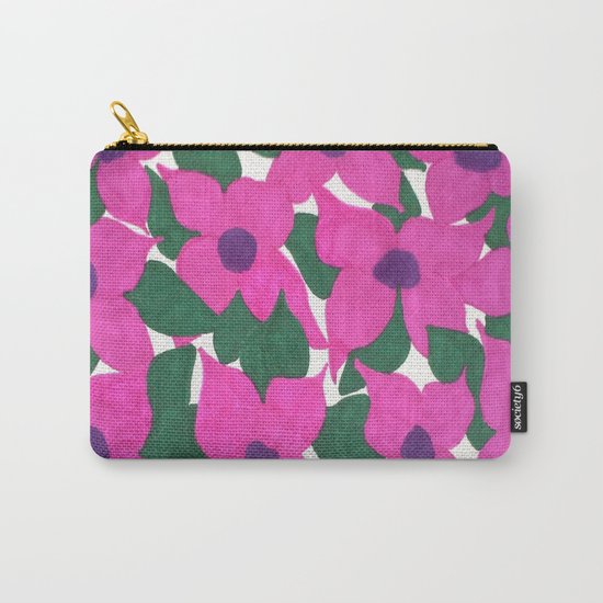 Spring Classic Pink Flowers Carry-All Pouch