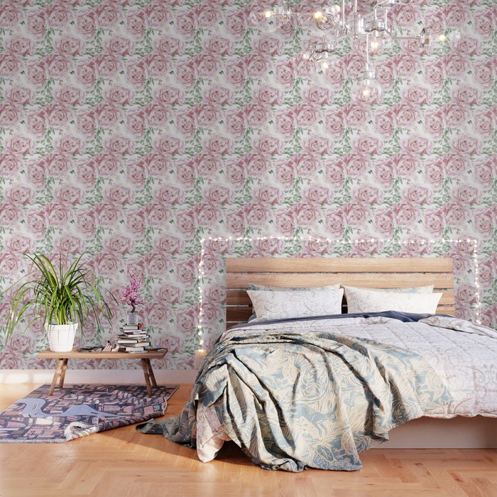 Beautiful Pink Roses Garden Wallpaper By Naturemagick Society6