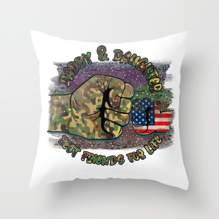 Daddy & daughter best friends Fathersday 2022 gift Throw Pillow