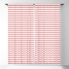 Mattress Ticking Narrow Striped Pattern in Red and White Blackout Curtain