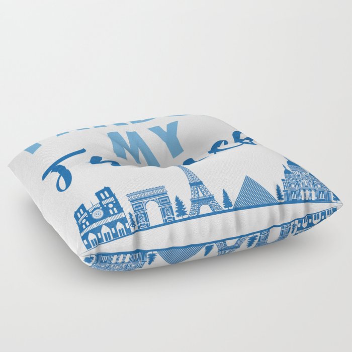 Pardon My French - Funny French Puns Floor Pillow
