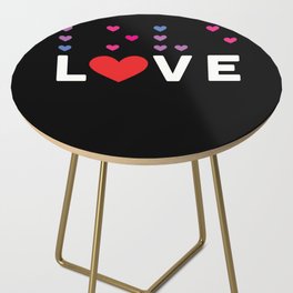 Visually Impaired Dots Heart Love Braille Side Table