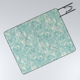 canadian animals teal pearl Picnic Blanket