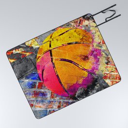 Basketball art swoosh vs 40 Picnic Blanket