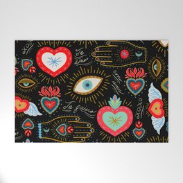 Milagro Love Hearts - Black Welcome Mat