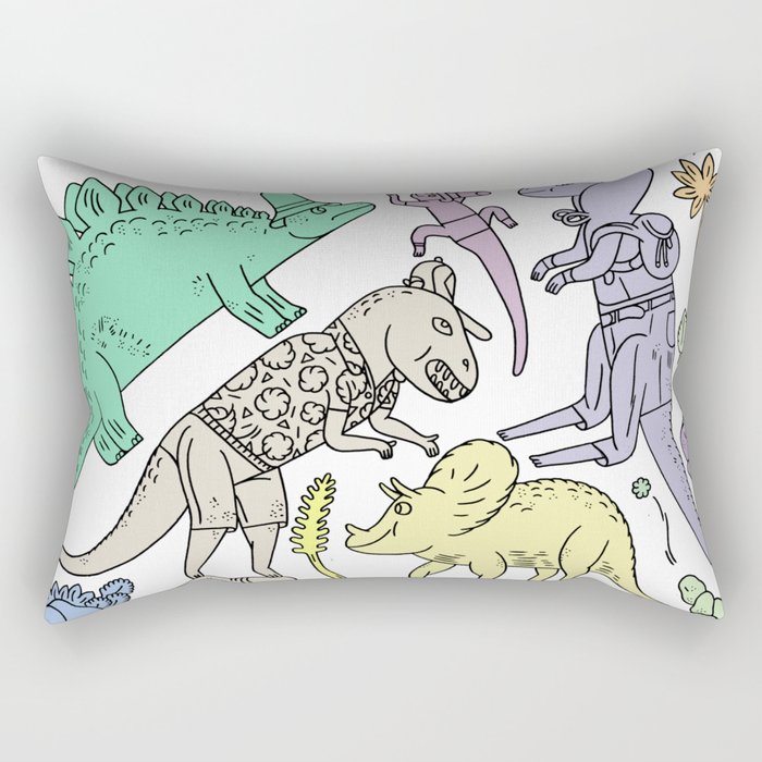 dinosaur friends Rectangular Pillow