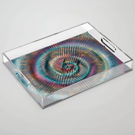 Color Sound-2 (rainbow gasoline spiral splatter) Acrylic Tray