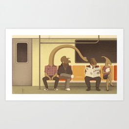 Dino Subway Art Print