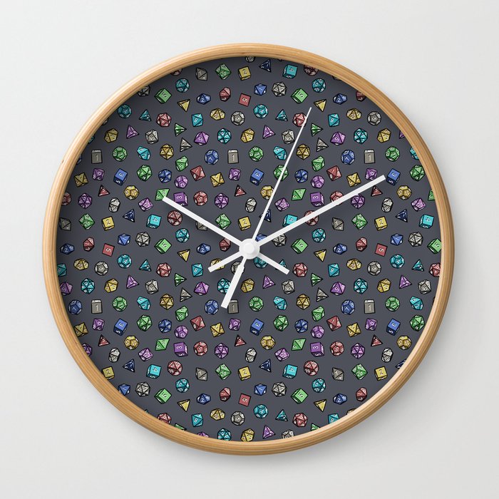 Dnd Dice Pattern Wall Clock