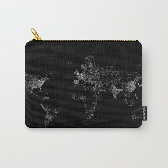 World map Lines Carry-All Pouch