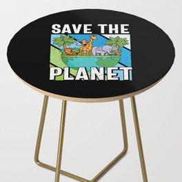 Save The Planet Vintage Retro Side Table