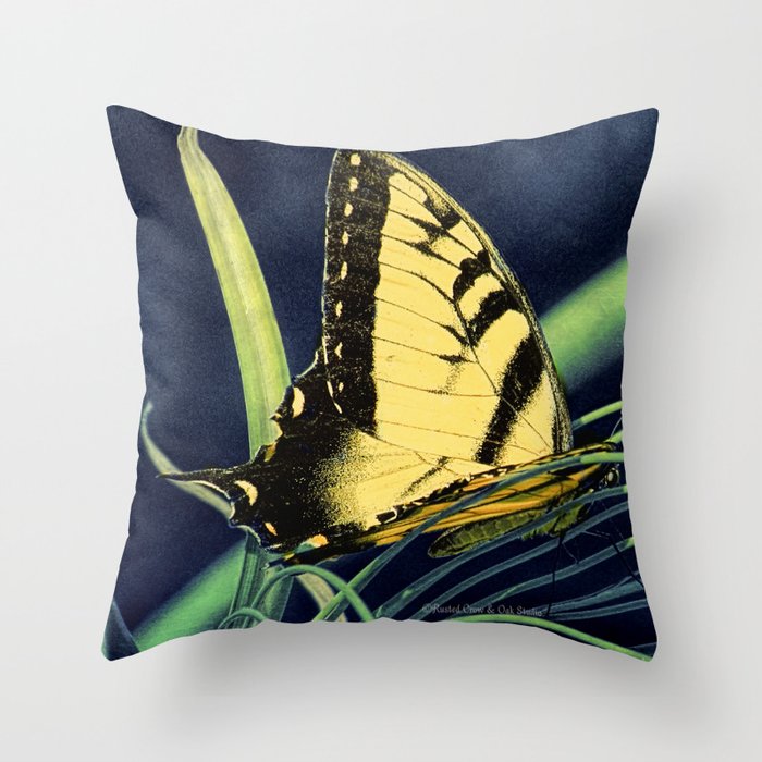Yellow Tiger Swallowtail Butterfly A125 Throw Pillow