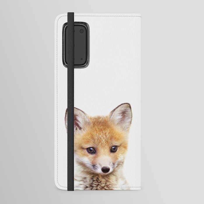 Cute Baby Fox, Fox Cub, Woodland Animals, Kids Art, Baby Animals Art Print By Synplus Android Wallet Case