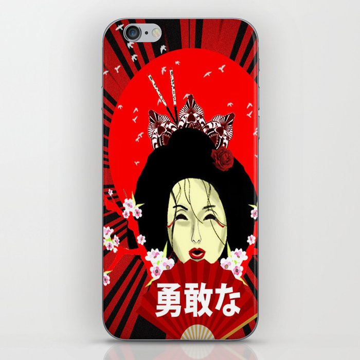 brave japanese geisha iPhone Skin