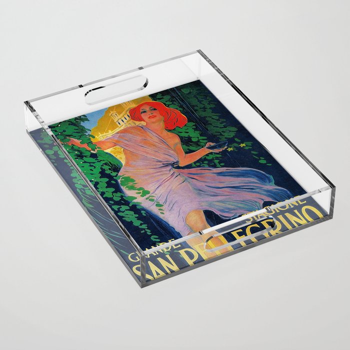 Thermal Water Italian Vintage Poster Acrylic Tray