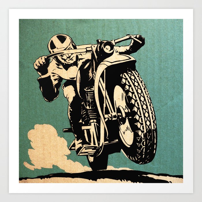 Motorcycle Races Art Print