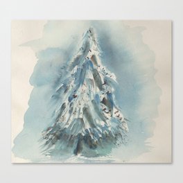 Snow Topped Evergreen Canvas Print