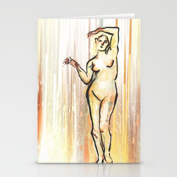 She Grieves, Standing Nude Stationery Cards
