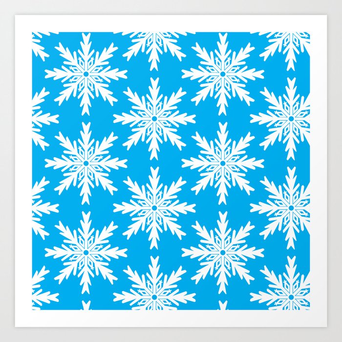 Christmas Snowflakes Winter Sky Art Print