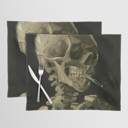 Van Gogh | Skeleton Smoking a Cigarette Restored Art Print Placemat