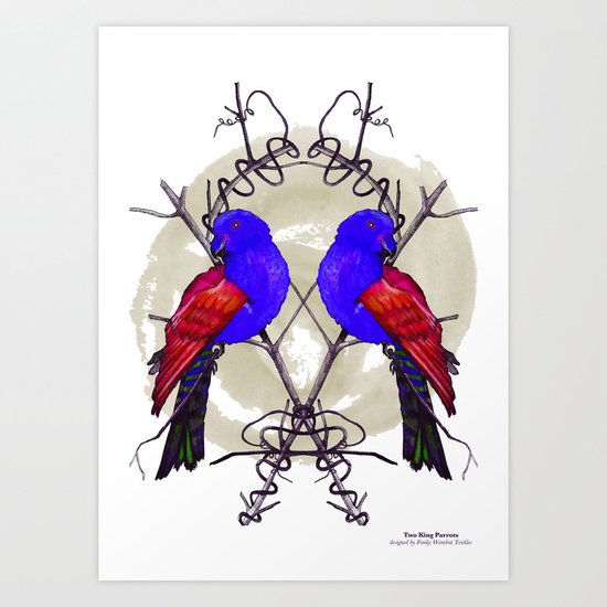 Two King Parrots Art Print